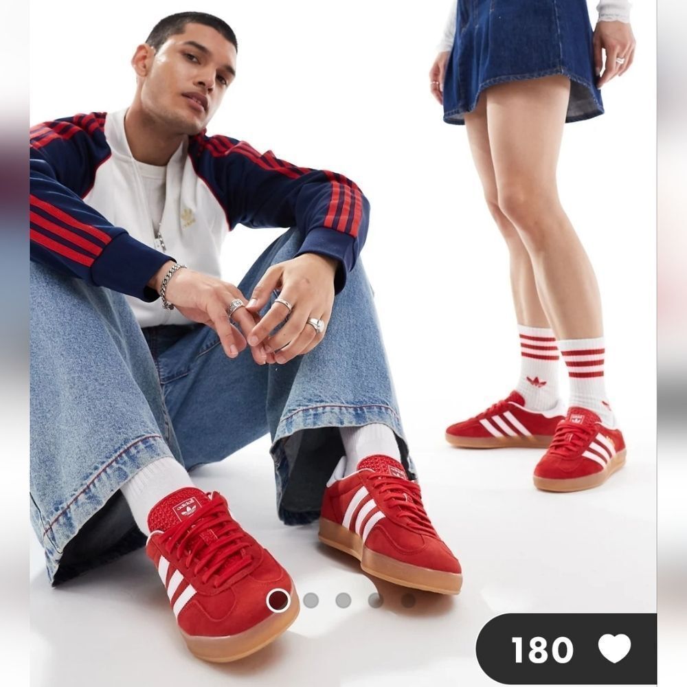 Adidas Originals Gazelle Smeakers Red White Unisex Size 10.5 W 9.5 M